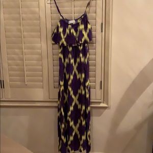 Purple and yellow maxi dress